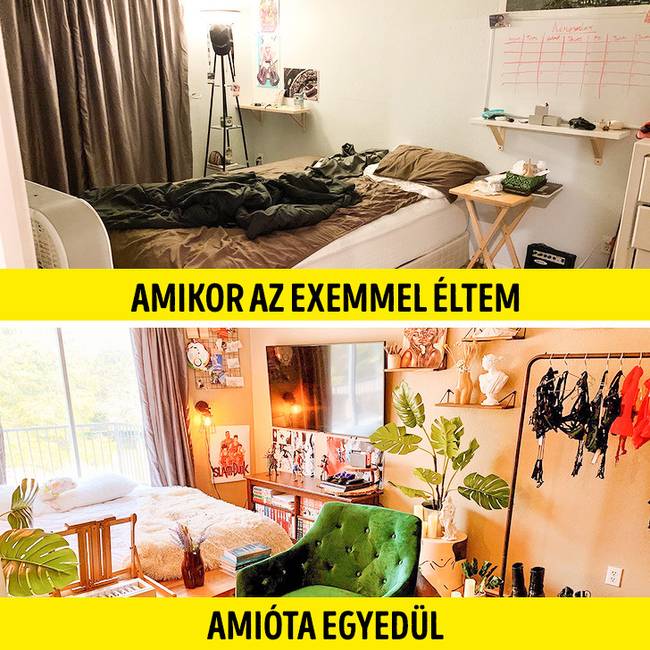 „Miután az ötéves kapcsolatom véget ért, úgy döntöttem, hogy kicsit megváltoztatom a szobámat, ahol eddig éltünk."