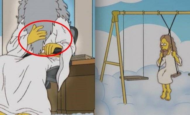 A Simpson család című mesében mindenkinek 4 ujj van a kezén, kivéve Istennek és Jézusnak, nekik ugyanis 5.