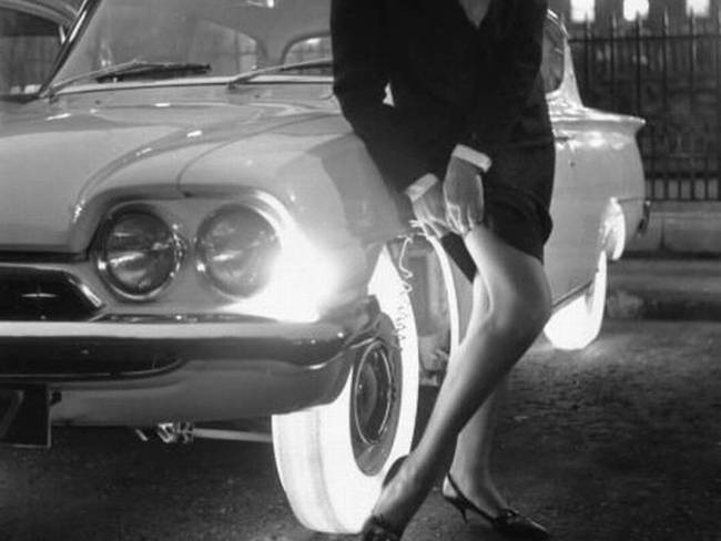 A Goodyear által fejlesztett világítós gumiabroncs, 1961-ben.