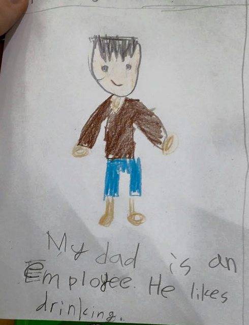 „Apám alkalmazott, és szeret inni."
