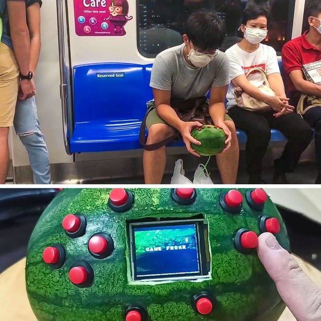 „Készítettem egy görögdinnye-gameboyt és kipróbáltam nyilvánosan."