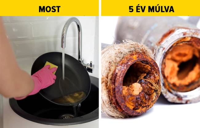 Ne engedd bele az olajat és a zsírt a mosogatóba
