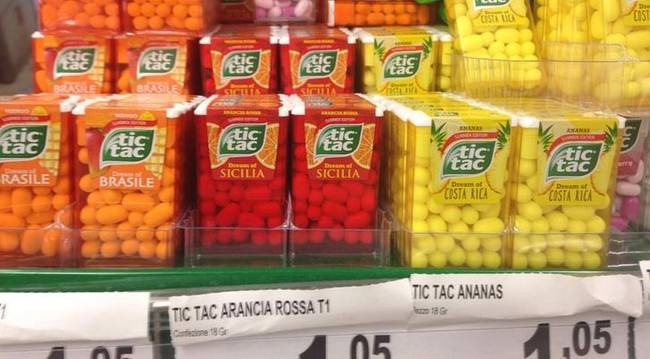 A Tic tac cukorkák ízeit itt országokról nevezték el.