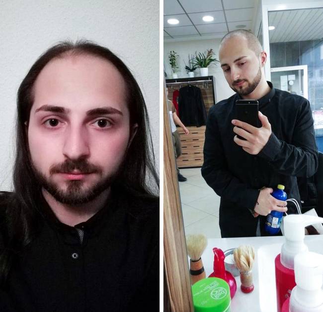 „Hosszú és nagyon vékony hajam volt. Úgy döntöttem, hogy ideje megszabadulni tőle."