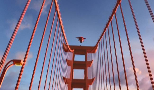 A Hős6os kitalált San FranTokyo városának hídja a Golden Gate Híd és a tradicionális japán torii kombinációja.