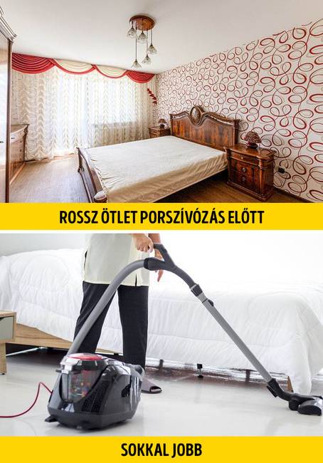 Ágynemű levétele porszívózás előtt