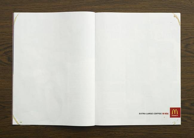 A McDonald's minimalista (extra nagy) kávéhirdetése.