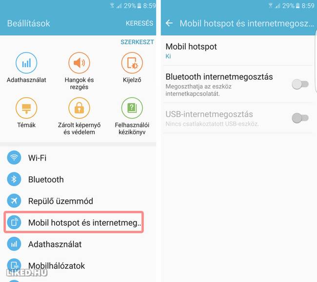 Hotspot mód