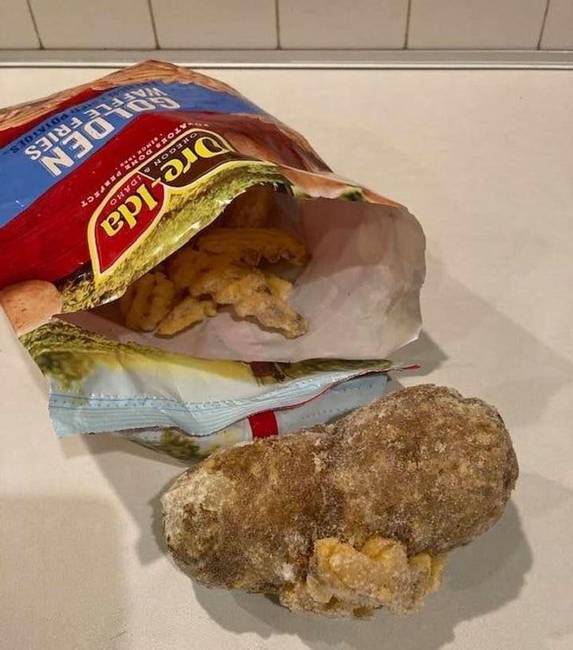 „Anyám egy egész burgonyát talált a mirelit sültkrumpli csomagolásában."