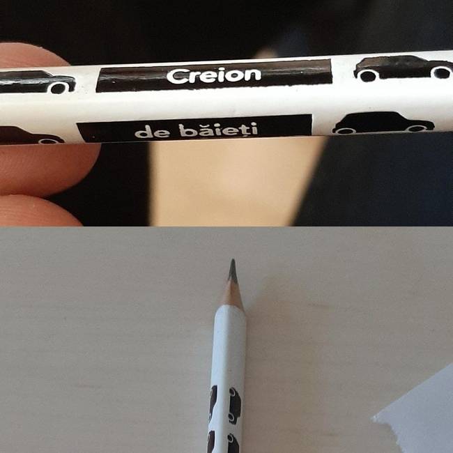 Románul a "creion de băieți" azt jelenti, "fiú ceruza".
