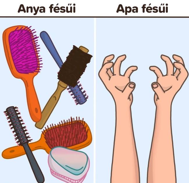Anya és apa fésűi