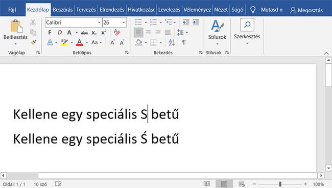 Speciális betűk