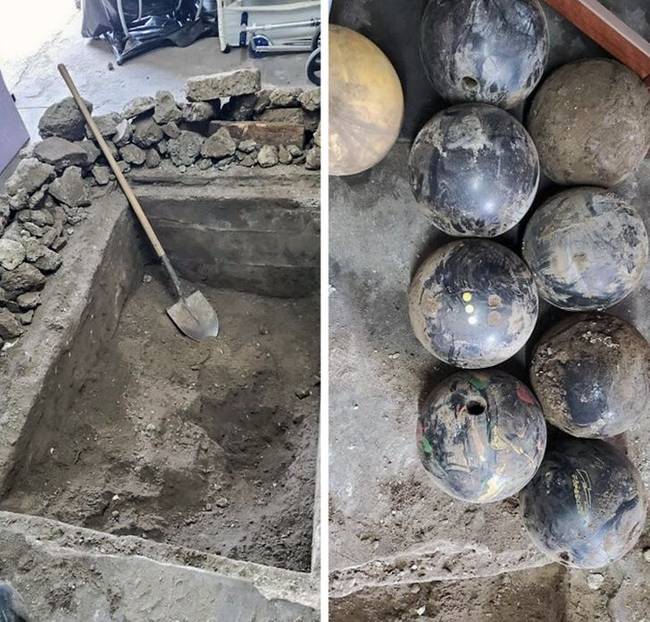 "Az egyik ismerősöm és a férje úgy döntöttek, hogy pincét építenek a ház alá, és ásás közben 30 bowling-golyót találtak."