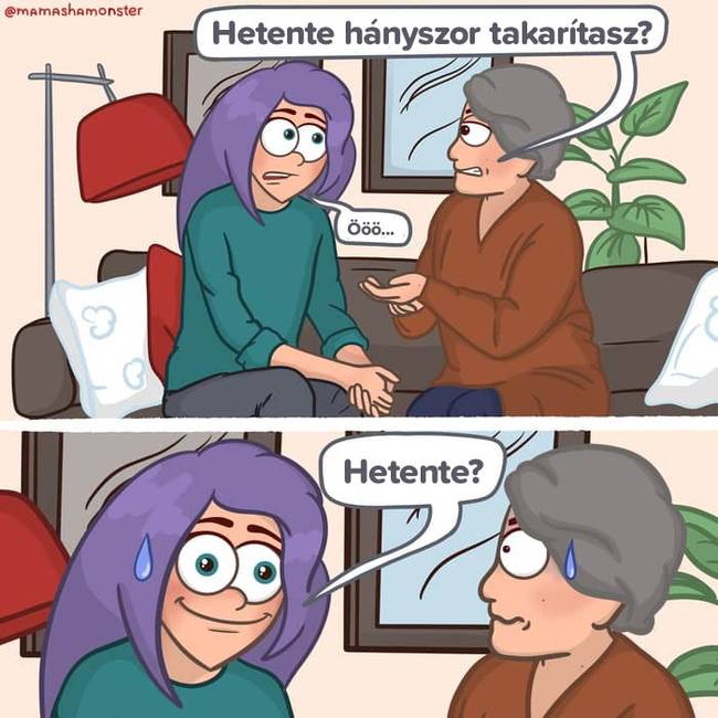 Hetente takarítás