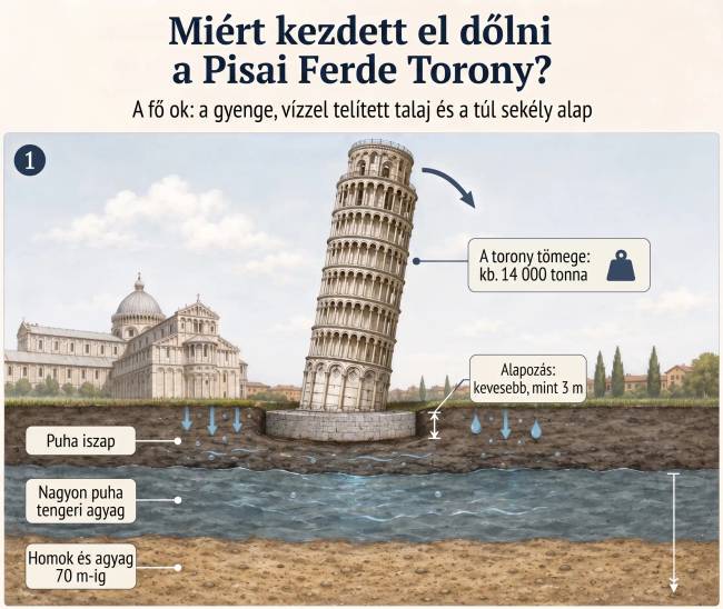 Miért dől a pisai ferde torony: Egy mérnöki hiba egyszerű magyarázata