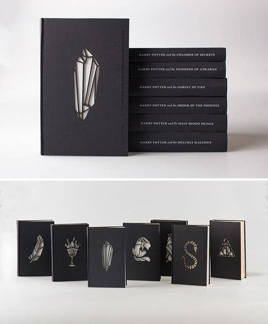 A Harry Potter című könyvsorozat minimalista kiadása.