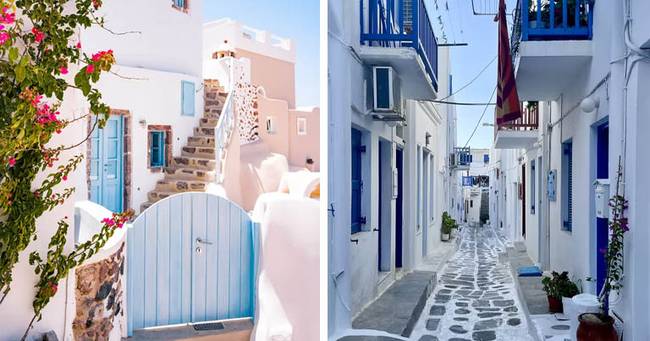 Santorini házfalak