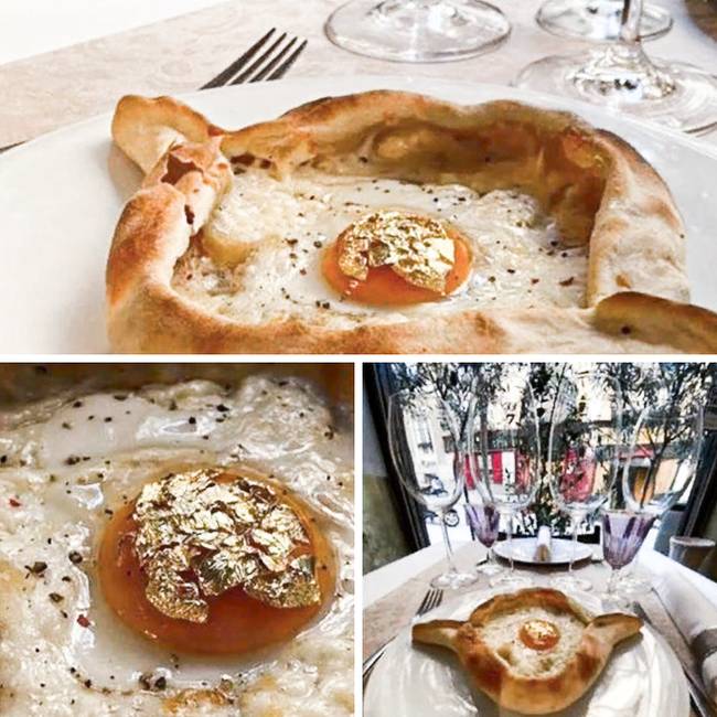 A khachapuri egykoron a grúz szegények kedvenc eledele volt, de ők valószínűleg nem arannyal fűszerezték.