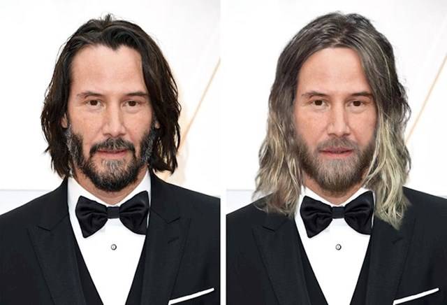 Keanu Reeves más hajszínnel
