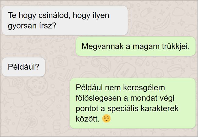 Nyomj dupla szóközt a mondat végi ponthoz