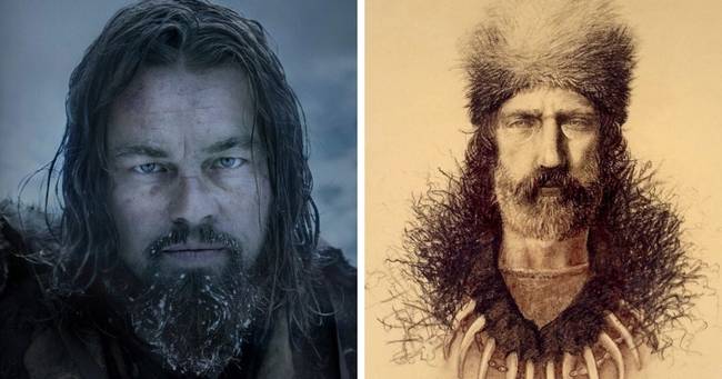 Hugh Glass: Leonardo DiCaprio előadásában és egy 1830-ból származó rajzon.