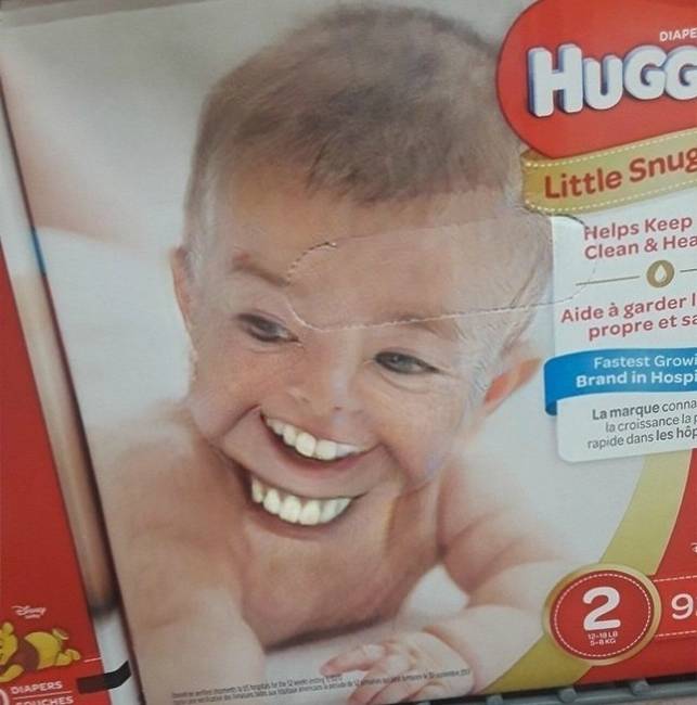 Valószínűleg úgy gondolták, hogy minél mosolygósabb rajta a gyermek, annál többen veszik majd.