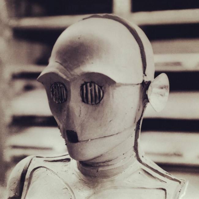 C-3PO egyik prototípusa, még a negyedik epizód tervezési fázisából.