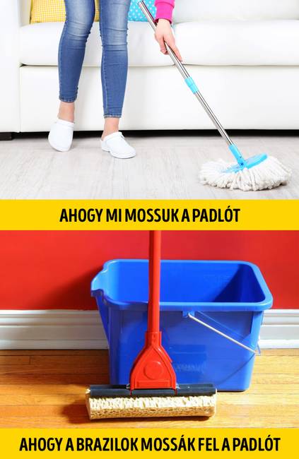 A brazilok teljesen más módon mossák a padlót, mint mi.