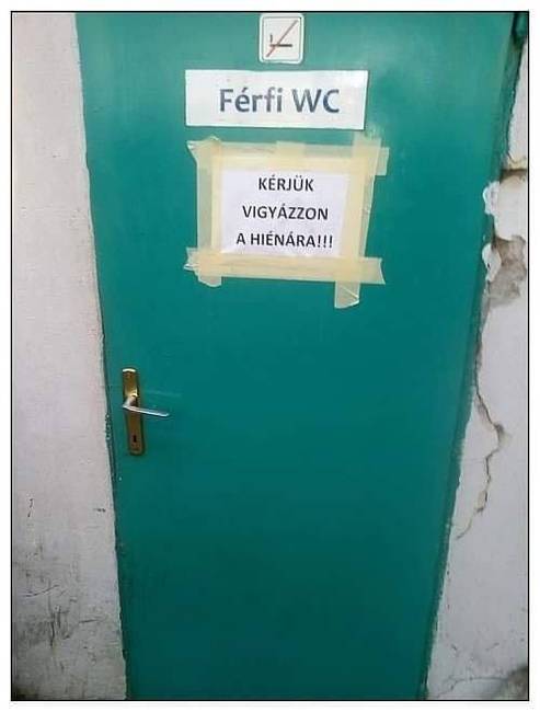 WC vigyázzon a hiénára