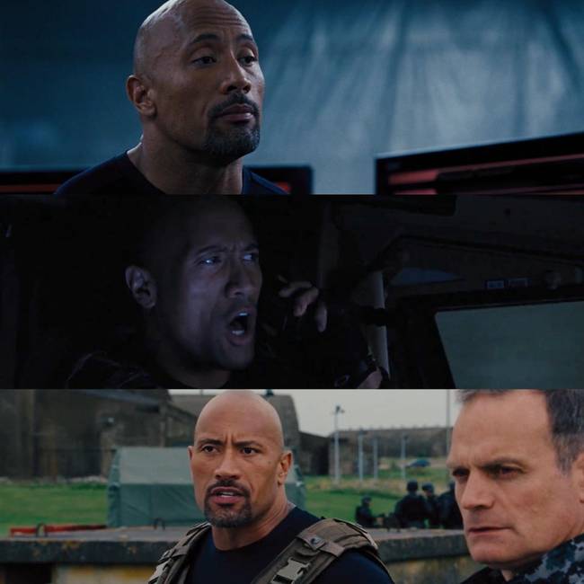 A Halálos Iramban hatodik részében Dwayne Johnson körszakálla hol előbukkan, hol eltűnik, majd újra előbukkan a jelenetek között.