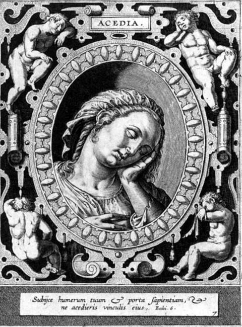 Hieronymus Wierix metszete, „Restség” (XVI. század).