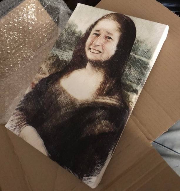 „Ezt adta nekem faterom karácsonyra. Igen, az az ő arca Mona Lisa fejére retusálva."
