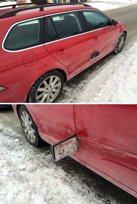 Nekihajtott a parkoló autónak, majd szemrebbenés nélkül tovább állt. Pechére a rendszámtáblája azonban ott maradt.