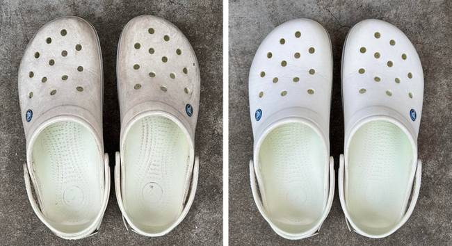 „Kimostam a 8 éves Crocs-papucsomat gumitisztítóval."