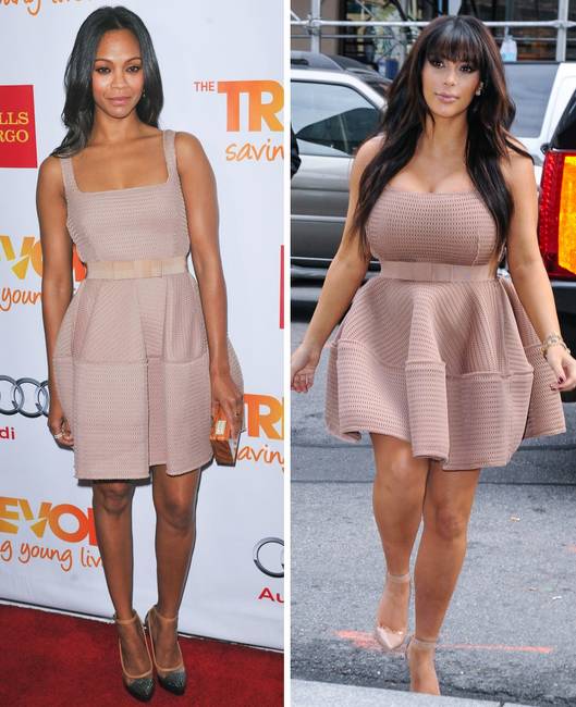 Zoë Saldana és Kim Kardashian