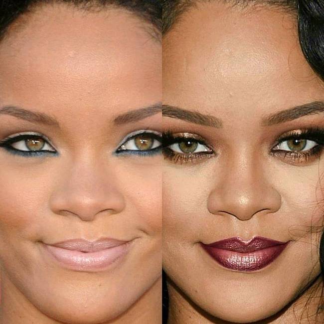 Ez a két fénykép Rihanna arcáról készült - 13 év különbséggel.
