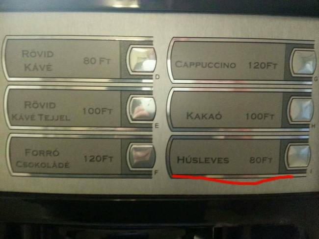 Már csak pajzán kíváncsiságból is megkóstolnám, hogy milyen húslevest adhat egy automata 80 forintért cserébe.