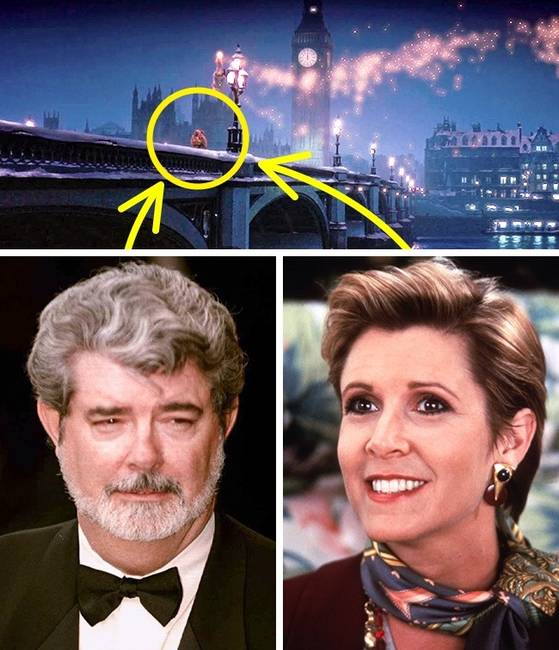 George Lucas és Carrie Fisher (Hook)
