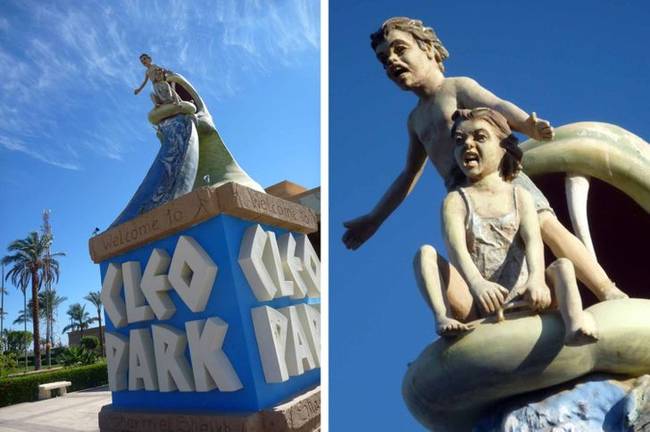 „Egy egyiptomi vízi park bejárata. Kissé baljóslatú."