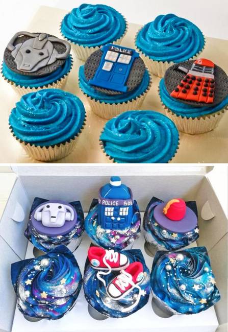 „Ki vagy, doki? témájú cupcake-ek. Egy ismeretlen cukrásznak küldtem a fotót, és nem is reménykedtem nagyon, de szinte elsírtam magam örömömben, amikor megláttam a végeredményt."