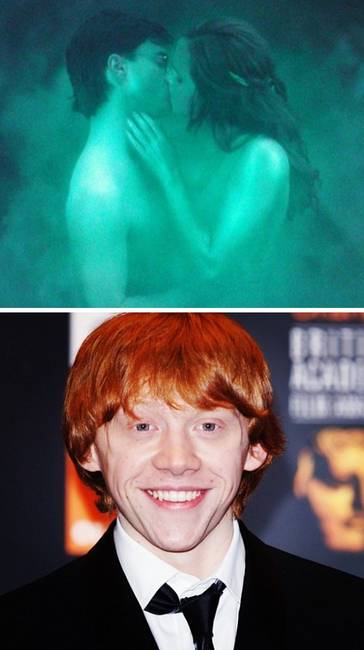 Rupert Grint nem lehetett jelen, amikor Harry és Hermione csókját forgatták.
