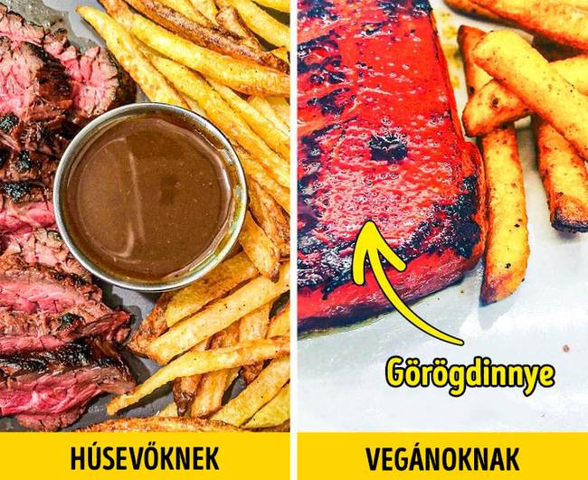 A sütőben sült vagy faszénen grillezett görögdinnye kiválóan helyettesítheti a húst.