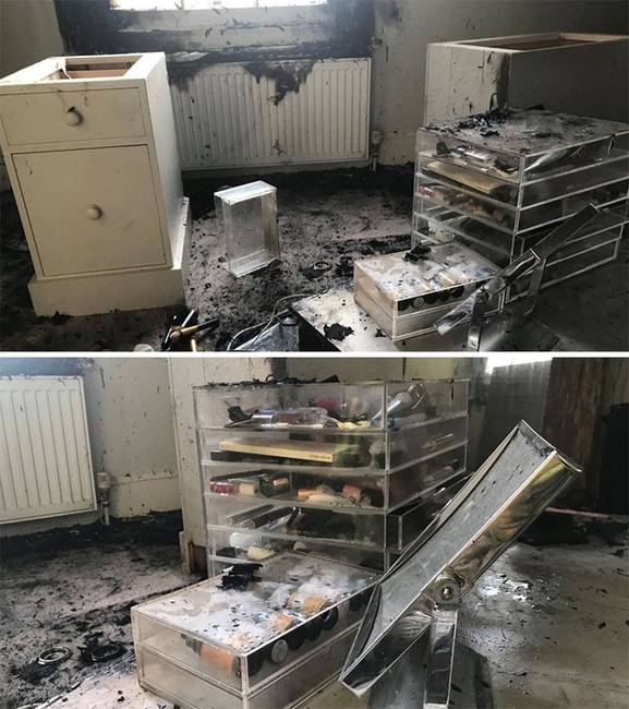 Ezt a lakástüzet a fürdőszobatükörben visszatükröződő napfény okozta.