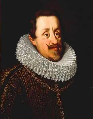 Ferdinánd, a Habsburg uralkodó, egy ilyen gallérban, amit gorerának hívnak.