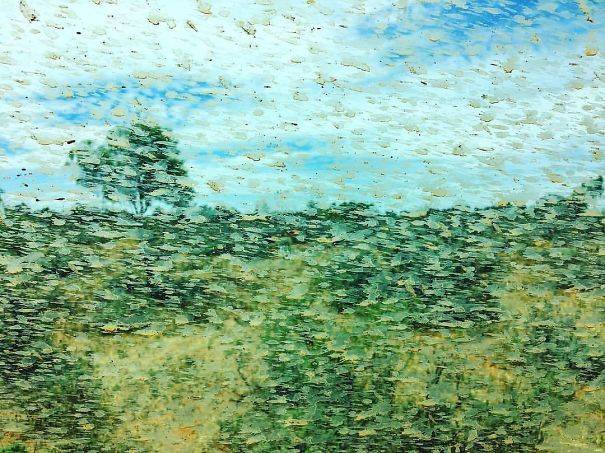 Egy sáros ablaküveg, ami pont olyan, mint egy Monet festmény.