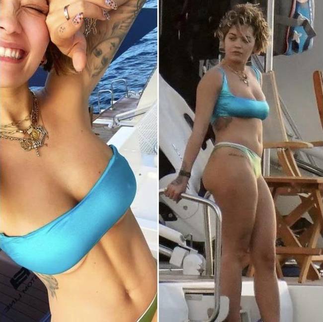 Rita Ora: mindkét fotó egy napon készült.