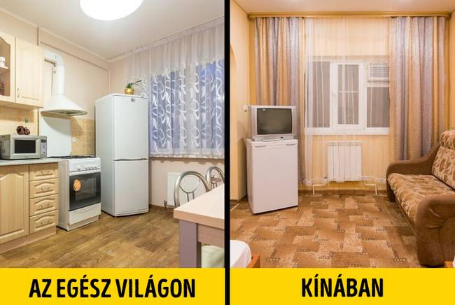 A hűtőszekrényt néha a nappaliban tartják
