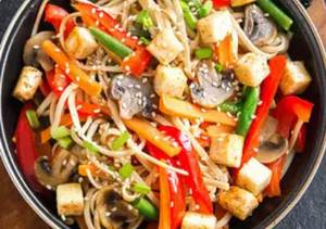 Tofus-zöldséges stir fry