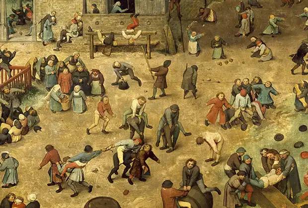 "Gyermekjátékok" - Idősebb Pieter Bruegel festménye.