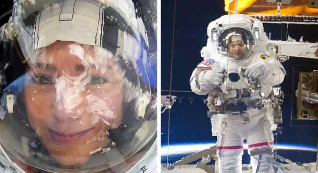 Jessica Meir űrhajós közzétett egy selfie-t az űrben.